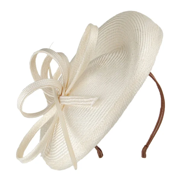 Tocado Bella de paja de Whiteley - Blanco Marfil