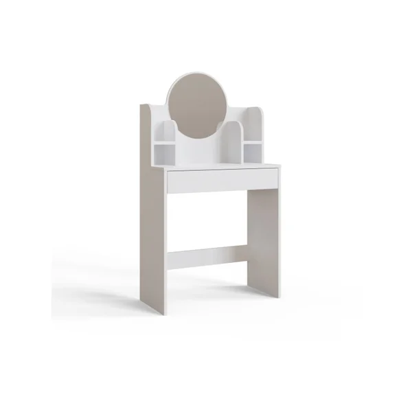 Toucador "Idis" com espelho de madeira - 75 x 35 x 135 cm - Branco