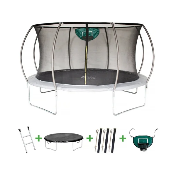 Trampolin mit Innennetz "Jumper" - Ø 4,25 m - Grau