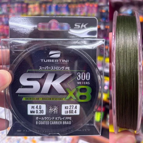 TUBERTINI SK X8 DARK GREEN 300M PE4,0 - 0,30MM "TRENZADO"