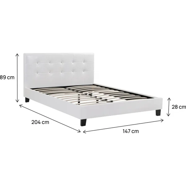 Tweepersoonsbed bed "Julia" - 140 x 190 cm - Wit - Imagen 3