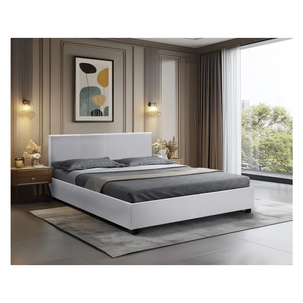 Tweepersoonsbed met opbergruimte bed "Carla" - 140 x 190 cm - Wit - Imagen 2