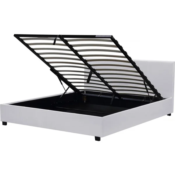 Tweepersoonsbed met opbergruimte bed "Carla" - 140 x 190 cm - Wit - Imagen 3