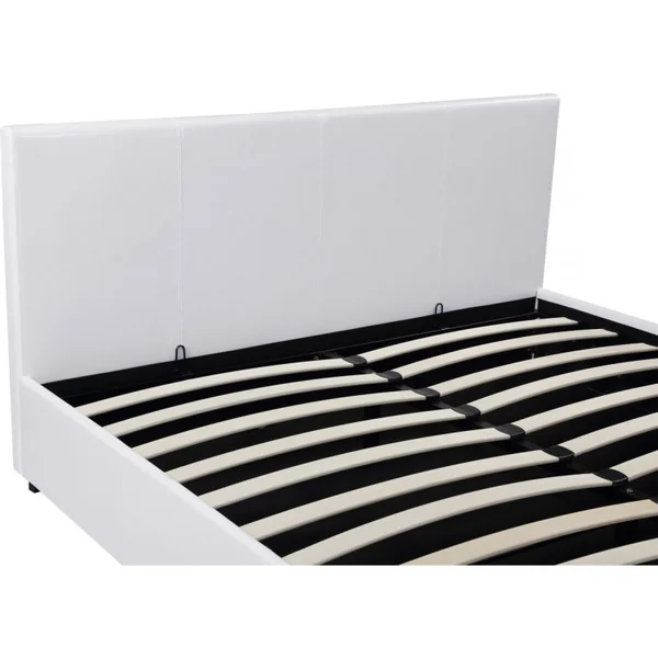 Tweepersoonsbed met opbergruimte bed "Carla" - 140 x 190 cm - Wit - Imagen 7