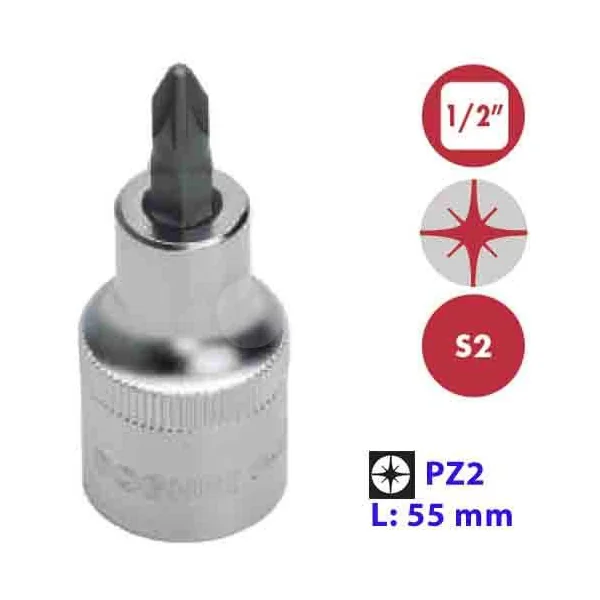 VASO 1/2" PUNTA POZIDRIV PZ2