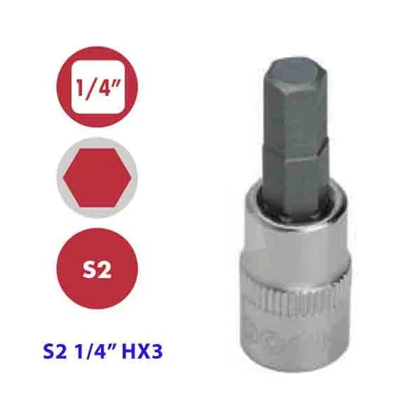 VASO CON PUNTA HEXAGONAL 1/4" HX3