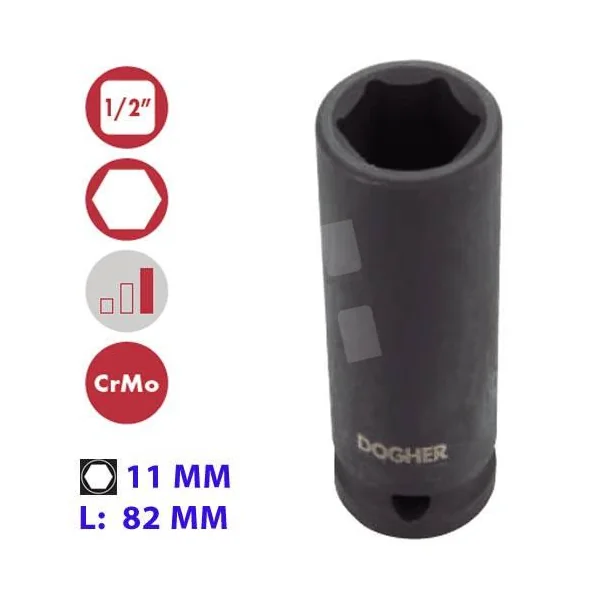 VASO IMPACTO HEXAGONAL 1/2" LARGO 11MM