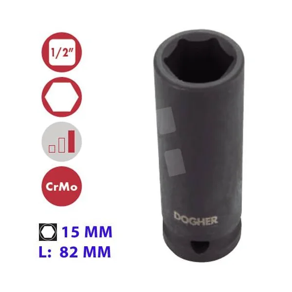 VASO IMPACTO HEXAGONAL 1/2" LARGO 15MM