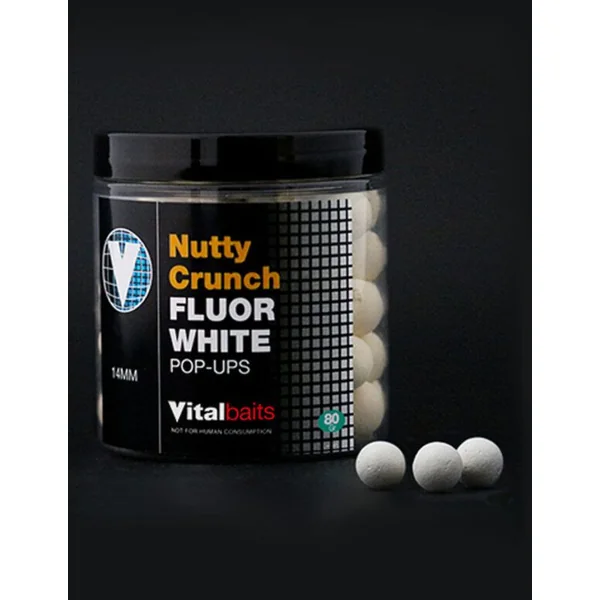 Vitalbaits Nutty Crunch Pop Up Fluor White 14mm