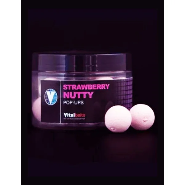 Vitalbaits Pop Ups Strawberry Nutty 14mm 50gr