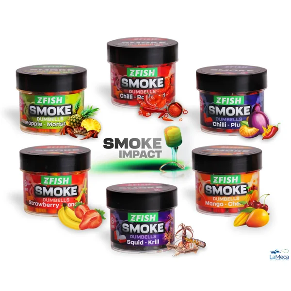 ZFISH SMOKE POP-UP DUMBELLS 8 mm - STRAWBERRY-BANANA
